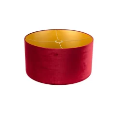QAZQA Velours lampenkap rood 50/50/25 met gouden binnenkant