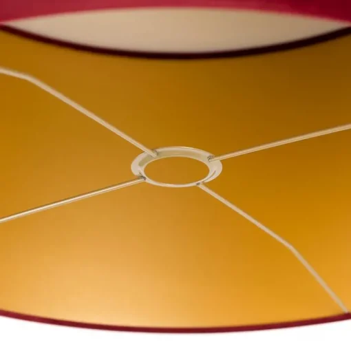 QAZQA Velours lampenkap rood 50/50/25 met gouden binnenkant