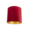 QAZQA Velours lampenkap rood 40/40/40 met gouden binnenkant