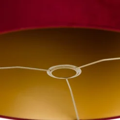 QAZQA Velours lampenkap rood 40/40/40 met gouden binnenkant