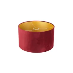 QAZQA Velours lampenkap rood 35/35/20 met gouden binnenkant