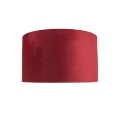 QAZQA Velours lampenkap rood 35/35/20 met gouden binnenkant