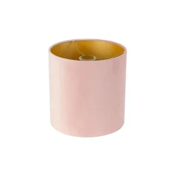 QAZQA Velours lampenkap roze 25/25/25 met gouden binnenkant
