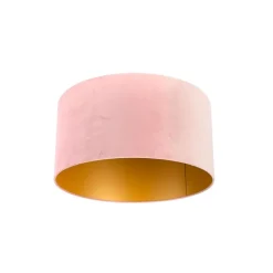 QAZQA Velours lampenkap roze 50/50/25 met gouden binnenkant