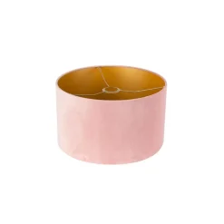 QAZQA Velours lampenkap roze 35/35/20 met gouden binnenkant