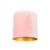 QAZQA Velours lampenkap roze 40/40/40 met gouden binnenkant
