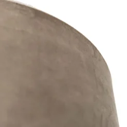QAZQA Velours lampenkap taupe 35/35/20 met gouden binnenkant
