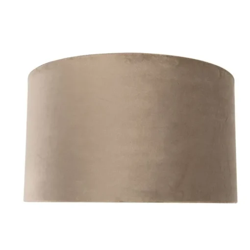 QAZQA Velours lampenkap taupe 35/35/20 met gouden binnenkant