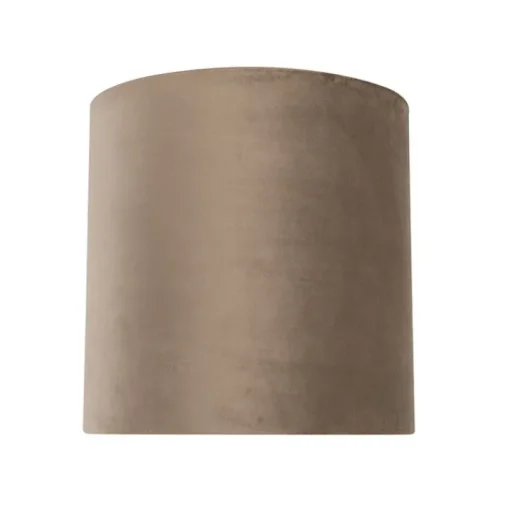 QAZQA Velours lampenkap taupe 25/25/25 met gouden binnenkant