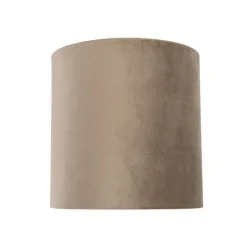 QAZQA Velours lampenkap taupe 20/20/20 met gouden binnenkant