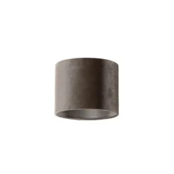QAZQA Velours lampenkap taupe rond 18/18/14