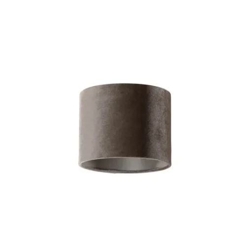 QAZQA Velours lampenkap taupe rond 18/18/14