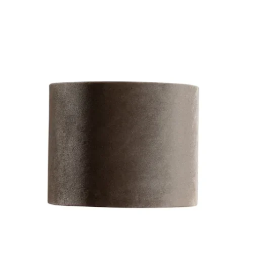 QAZQA Velours lampenkap taupe rond 18/18/14