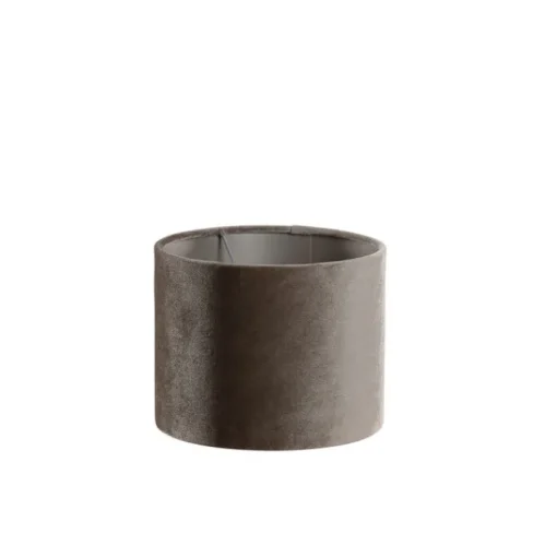 QAZQA Velours lampenkap taupe rond 18/18/14