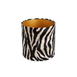 QAZQA Velours lampenkap zebra dessin 25/25/25 gouden binnenkant