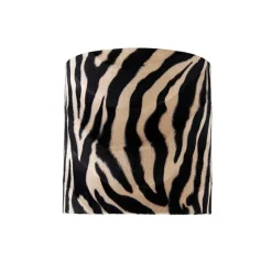 QAZQA Velours lampenkap zebra dessin 25/25/25 gouden binnenkant
