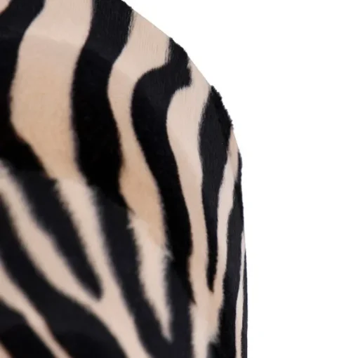 QAZQA Velours lampenkap zebra dessin 35/35/20 gouden binnenkant