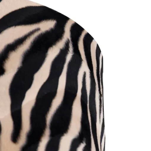 QAZQA Velours lampenkap zebra dessin 40/40/40 gouden binnenkant