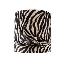 QAZQA Velours lampenkap zebra dessin 40/40/40 gouden binnenkant