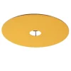 QAZQA Velours platte lampenkap geel met goud 45 cm