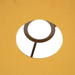 QAZQA Velours platte lampenkap geel met goud 45 cm