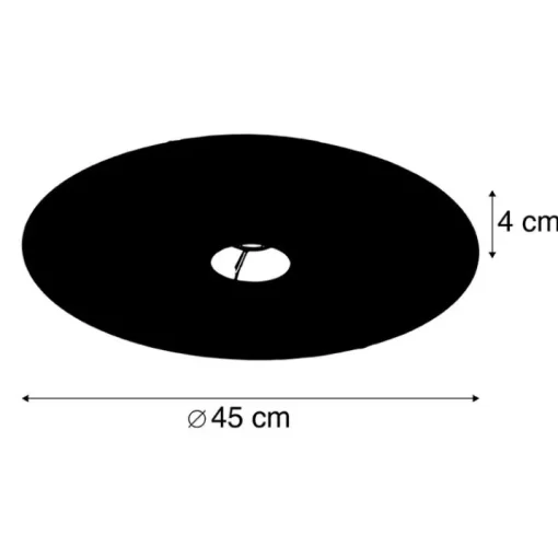 QAZQA Velours platte lampenkap geel met goud 45 cm