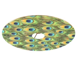 QAZQA Velours platte lampenkap pauw dessin met goud 45 cm