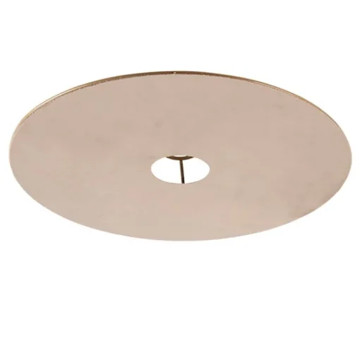 QAZQA Velours platte lampenkap taupe met goud 45 cm