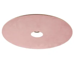 QAZQA Velours platte lampenkap roze met goud 45 cm