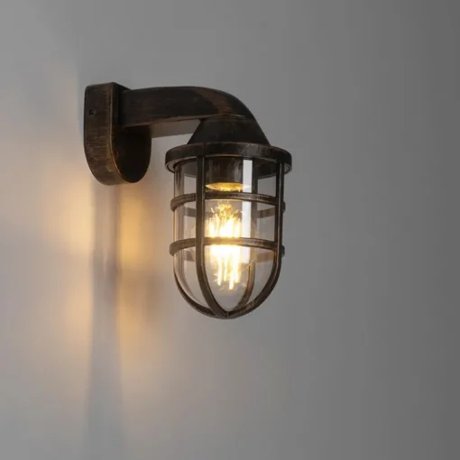 QAZQA Vintage buiten wandlamp antiek goud IP54 - Joeri