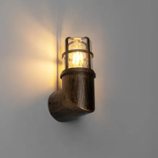 QAZQA Vintage buiten wandlamp antiek goud IP54 - Kiki