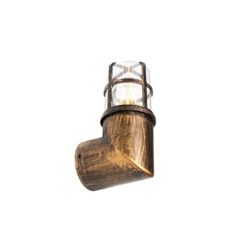 QAZQA Vintage buiten wandlamp antiek goud IP54 - Kiki