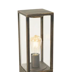 QAZQA Vintage staande buitenlamp antiek goud 40 cm IP44 - Charlois