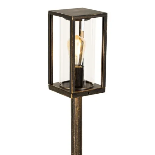 QAZQA Vintage staande buitenlamp antiek goud 100 cm IP44 - Charlois