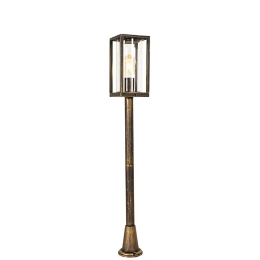 QAZQA Vintage staande buitenlamp antiek goud 100 cm IP44 - Charlois
