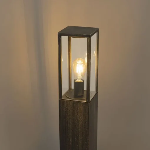 QAZQA Vintage staande buitenlamp antiek goud 80 cm IP44 - Charlois