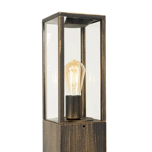 QAZQA Vintage staande buitenlamp antiek goud 80 cm IP44 - Charlois