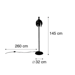 QAZQA Vintage vloerlamp goud 145 cm - Botanica