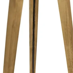 QAZQA Vintage vloerlamp hout kap bloem dessin 50 cm - Tripod Classic