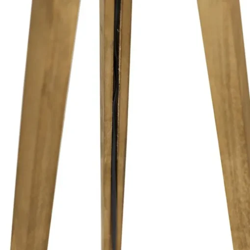 QAZQA Vintage vloerlamp hout kap bloem dessin 50 cm - Tripod Classic