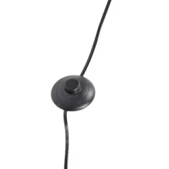 QAZQA Vintage vloerlamp hout kap bloem dessin 50 cm - Tripod Classic