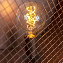 QAZQA Vintage vloerlamp op bamboo driepoot groen met koper - Barrel