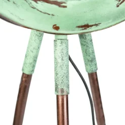 QAZQA Vintage vloerlamp op bamboo driepoot groen met koper - Barrel