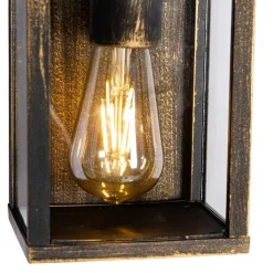 QAZQA Vintage wandlamp antiek goud 38 cm 2-lichts IP44 - Charlois