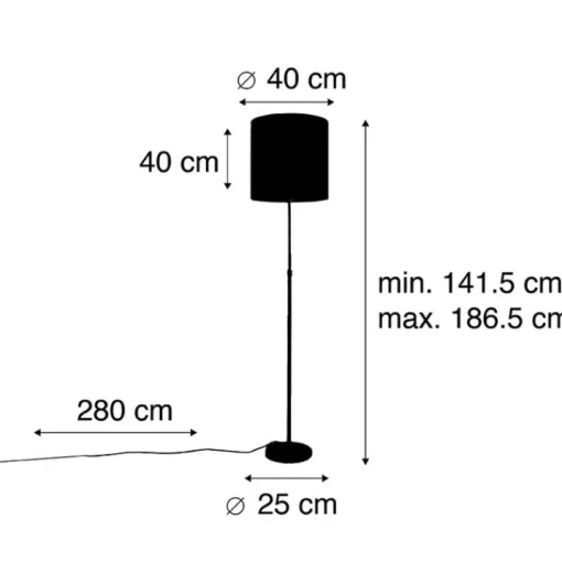 QAZQA Vloerlamp goud/messing met velours kap vlinders 40/40 cm - Parte