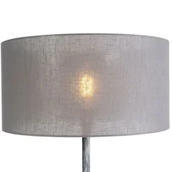QAZQA Vloerlamp grijs met grijze kap 50 cm - Simplo