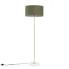 QAZQA Vloerlamp messing met groene kap 50 cm - Kaso