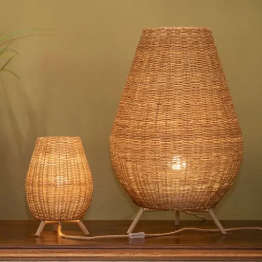 Newgarden Vloerlamp rotan dimbaar IP65 met afstandsbediening - Saona