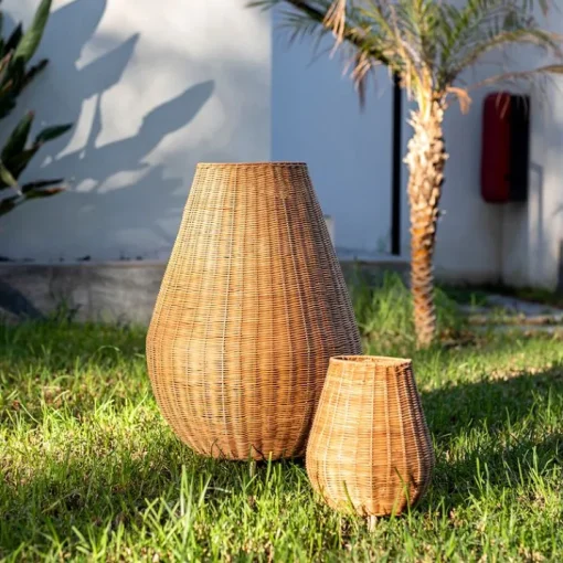 Newgarden Vloerlamp rotan dimbaar IP65 met afstandsbediening - Saona