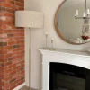 QAZQA Vloerlamp verstelbaar goud met kap lichtgrijs 50 cm - Parte